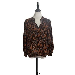 Dex Flowy Long Sleeved Blouse size medium